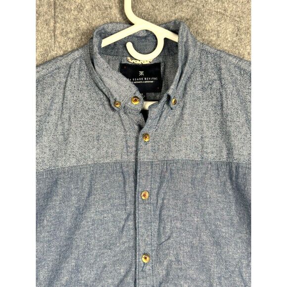 Roark Revival Shirt Men's Medium Color Block Stripe Short Sleeve Button Up - Picture 2 of 7